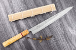 Couteau sujihiki 27cm japonais artisanal Yuzo SLD olivier et sequoia