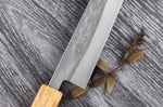Couteau sujihiki 27cm japonais artisanal Yuzo SLD olivier et sequoia