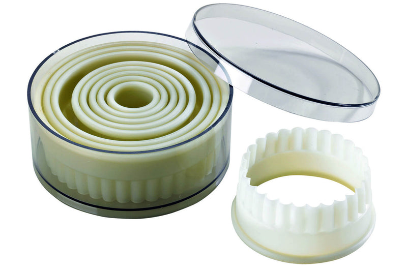 Set de 9 découpoirs professionnels polyglass ronds cannelés