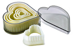 Set de 7 découpoirs professionnels coeurs cannelés polyglass