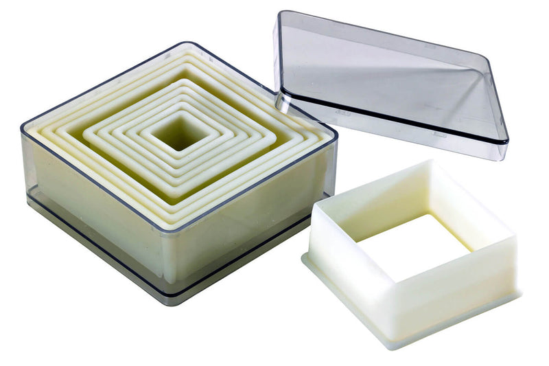 Set de 9 découpoirs professionnels carrés unis polyglass