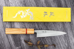 Couteau universel 13,5cm japonais artisanal Yuzo SLD olivier et sequoia
