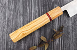 Couteau sujihiki 27cm japonais artisanal Yuzo SLD olivier et sequoia