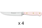 Set de 4 couteaux à steak Wusthof Classic Colour Pink Himalayan Salt forgés lame 12cm