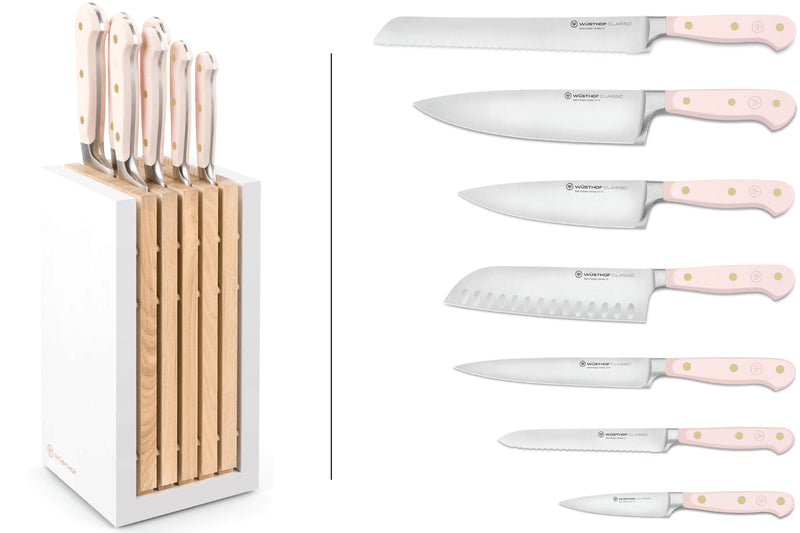 Bloc de 7 couteaux Wusthof Classic Colour Pink Himalayan Salt forgés