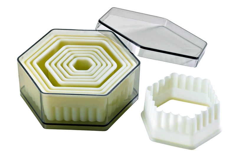 Set de 9 découpoirs professionnels hexagonaux cannelés polyglass