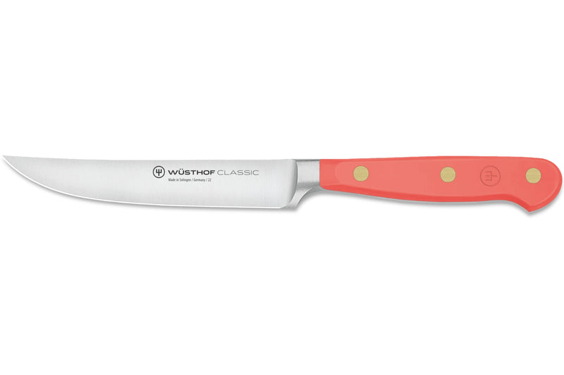 Couteau à steak Wusthof Classic Colour Coral Peach forgé lame 12cm