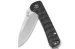 Couteau pliant QSP Hawk 131C manche en fibre de carbone motif damassé 10,5cm