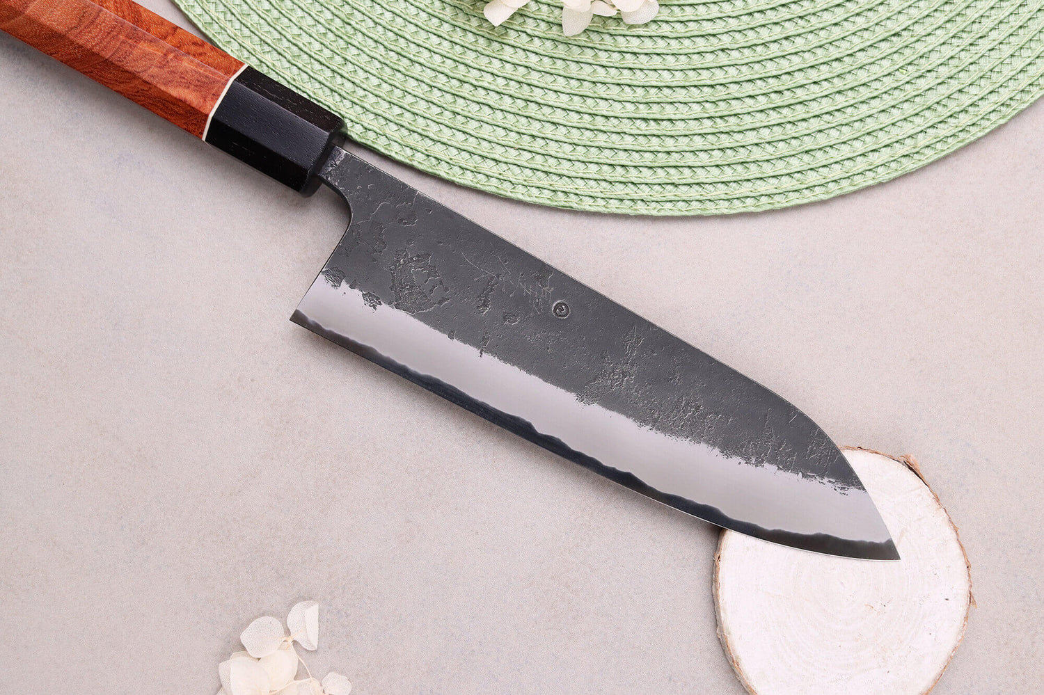 Couteau gyuto 18cm japonais artisanal Masashi Yamamoto BS1 Black Nashiji