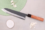 Couteau gyuto 24cm japonais artisanal Masashi Yamamoto BS1 Black Nashiji
