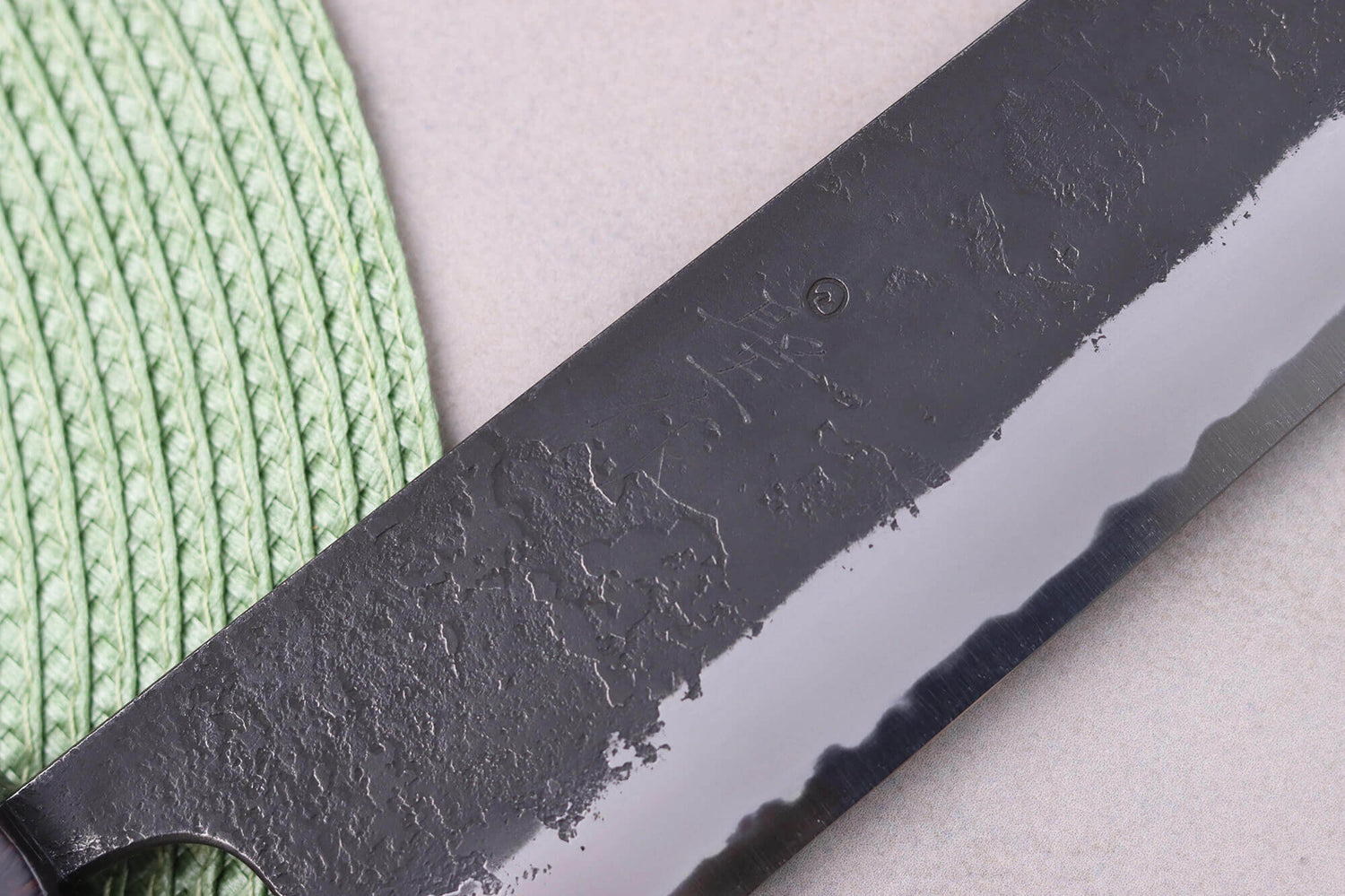 Couteau kiritsuke 24cm japonais artisanal Masashi Yamamoto BS1 Black Nashiji