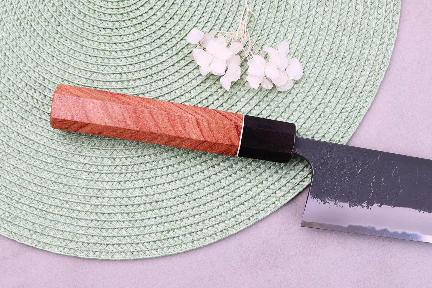Couteau kiritsuke 24cm japonais artisanal Masashi Yamamoto BS1 Black Nashiji