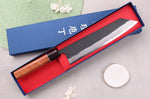 Couteau kiritsuke 24cm japonais artisanal Masashi Yamamoto BS1 Black Nashiji