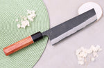 Couteau nakiri 16,5cm japonais artisanal Masashi Yamamoto BS1 Black Nashiji