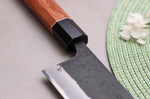 Couteau santoku 18cm japonais artisanal Masashi Yamamoto BS1 Black Nashiji