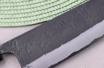 Couteau santoku 18cm japonais artisanal Masashi Yamamoto BS1 Black Nashiji