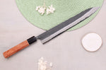 Couteau sujihiki 27cm japonais artisanal Masashi Yamamoto BS1 Black Nashiji