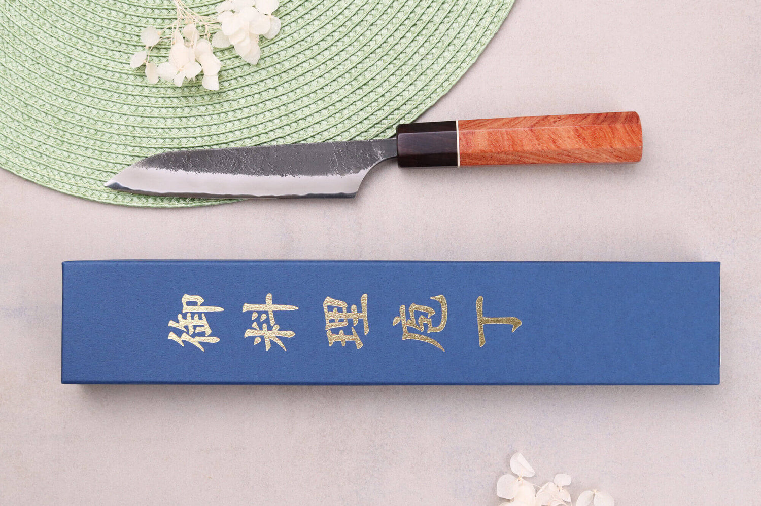 Couteau universel 12cm japonais artisanal Masashi Yamamoto BS1 Black Nashiji