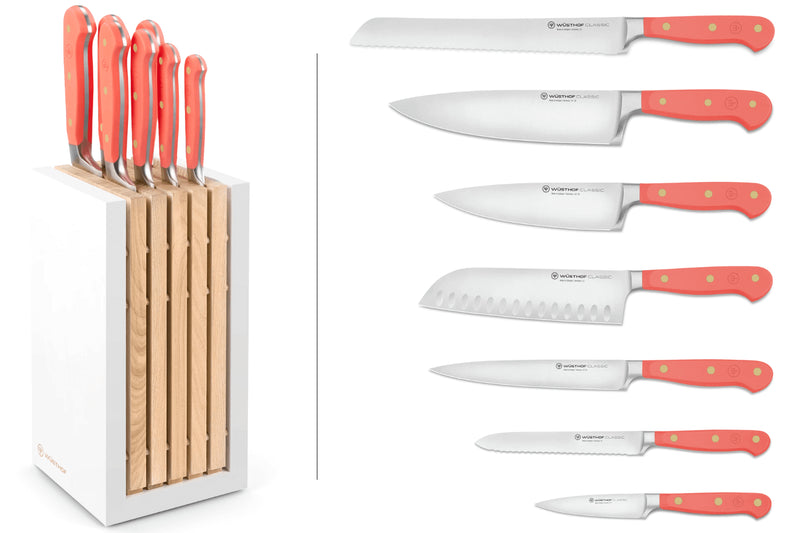 Bloc de 7 couteaux Wusthof Classic Colour Coral Peach forgés