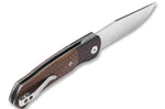 Couteau pliant QSP Gannet 137B manche en fibre de carbone et micarta noir/marron 11,4cm