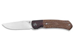 Couteau pliant QSP Gannet 137B manche en fibre de carbone et micarta noir/marron 11,4cm