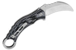 Couteau pliant QSP Eagle 120E karambit manche en G10 gris et noir 13,6cm