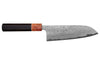 Couteau santoku 16,5cm japonais artisanal Toshihiro Wakui Aogami 2 damas laminé