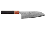 Couteau santoku 16,5cm japonais artisanal Toshihiro Wakui Aogami 2 damas laminé