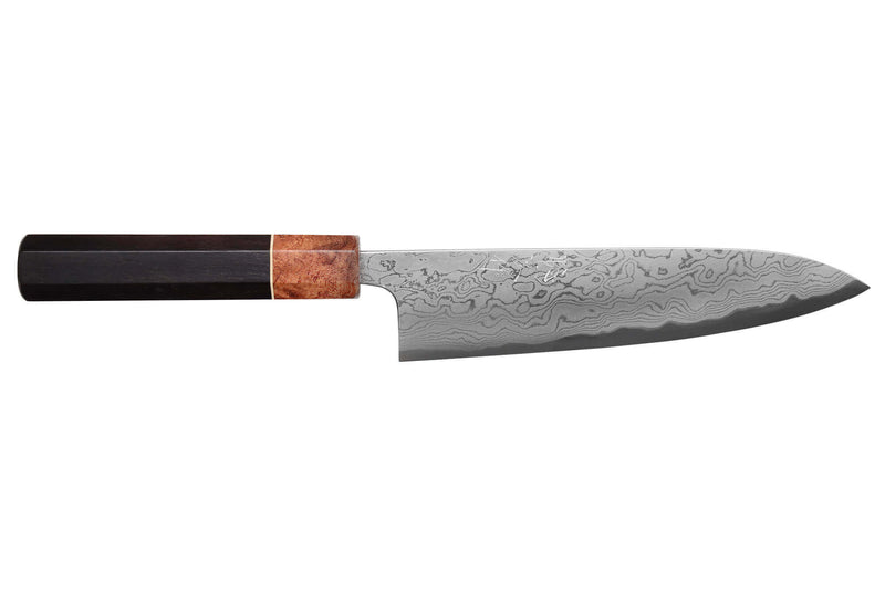 Couteau de chef 18cm japonais artisanal Toshihiro Wakui Aogami 2 damas laminé