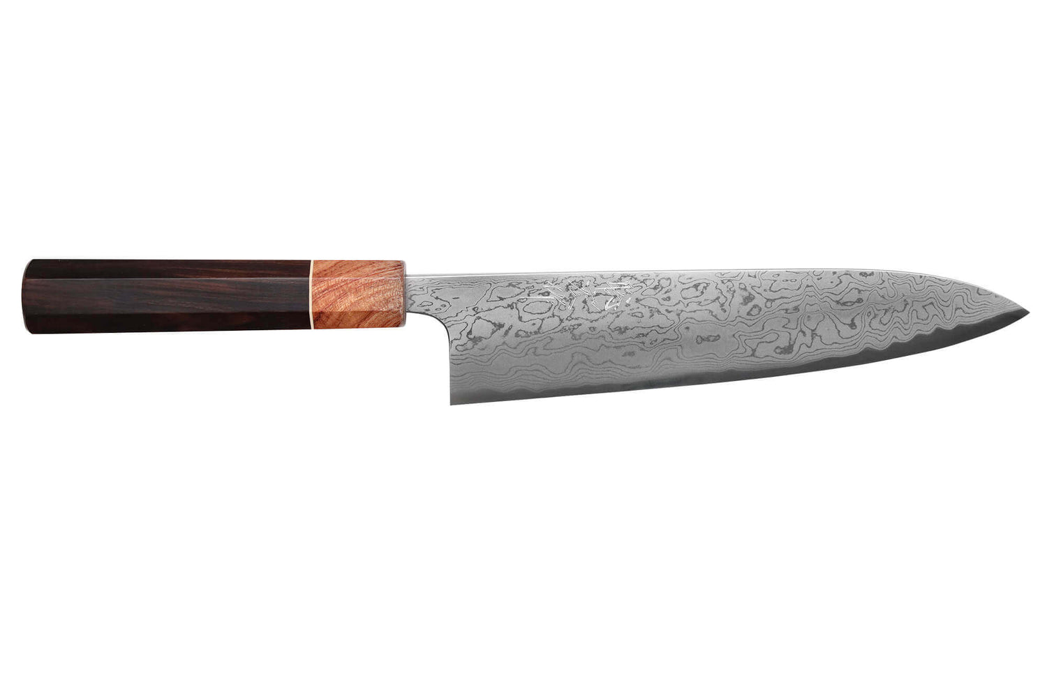 Couteau de chef 21cm japonais artisanal Toshihiro Wakui Aogami 2 damas laminé