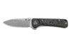 Couteau pliant QSP Hawk 131Q acier damas manche en fibre de carbone noir et aluminium 10,5cm