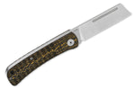 Couteau pliant QSP Hedgehog 142C manche en fibre de carbone noir et or 9,5cm