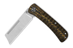 Couteau pliant QSP Hedgehog 142C manche en fibre de carbone noir et or 9,5cm