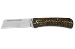 Couteau pliant QSP Hedgehog 142C manche en fibre de carbone noir et or 9,5cm