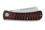Couteau pliant QSP Hedgehog 142D manche en fibre de carbone noir et rouge 9,5cm