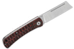 Couteau pliant QSP Hedgehog 142D manche en fibre de carbone noir et rouge 9,5cm