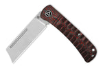 Couteau pliant QSP Hedgehog 142D manche en fibre de carbone noir et rouge 9,5cm