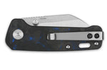 Couteau pliant QSP Penguin Mini 130XSD1 manche en carbone et G10 noir et bleu 8,2cm