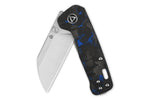 Couteau pliant QSP Penguin Mini 130XSD1 manche en carbone et G10 noir et bleu 8,2cm