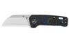 Couteau pliant QSP Penguin Mini 130XSD1 manche en carbone et G10 noir et bleu 8,2cm