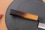 Couteau santoku 16,5cm japonais artisanal Yuzo Black AS chêne brûlé