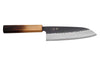 Couteau santoku 16,5cm japonais artisanal Yuzo Black AS chêne brûlé