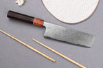 Couteau nakiri 16,5cm japonais artisanal Toshihiro Wakui Aogami 2 damas laminé