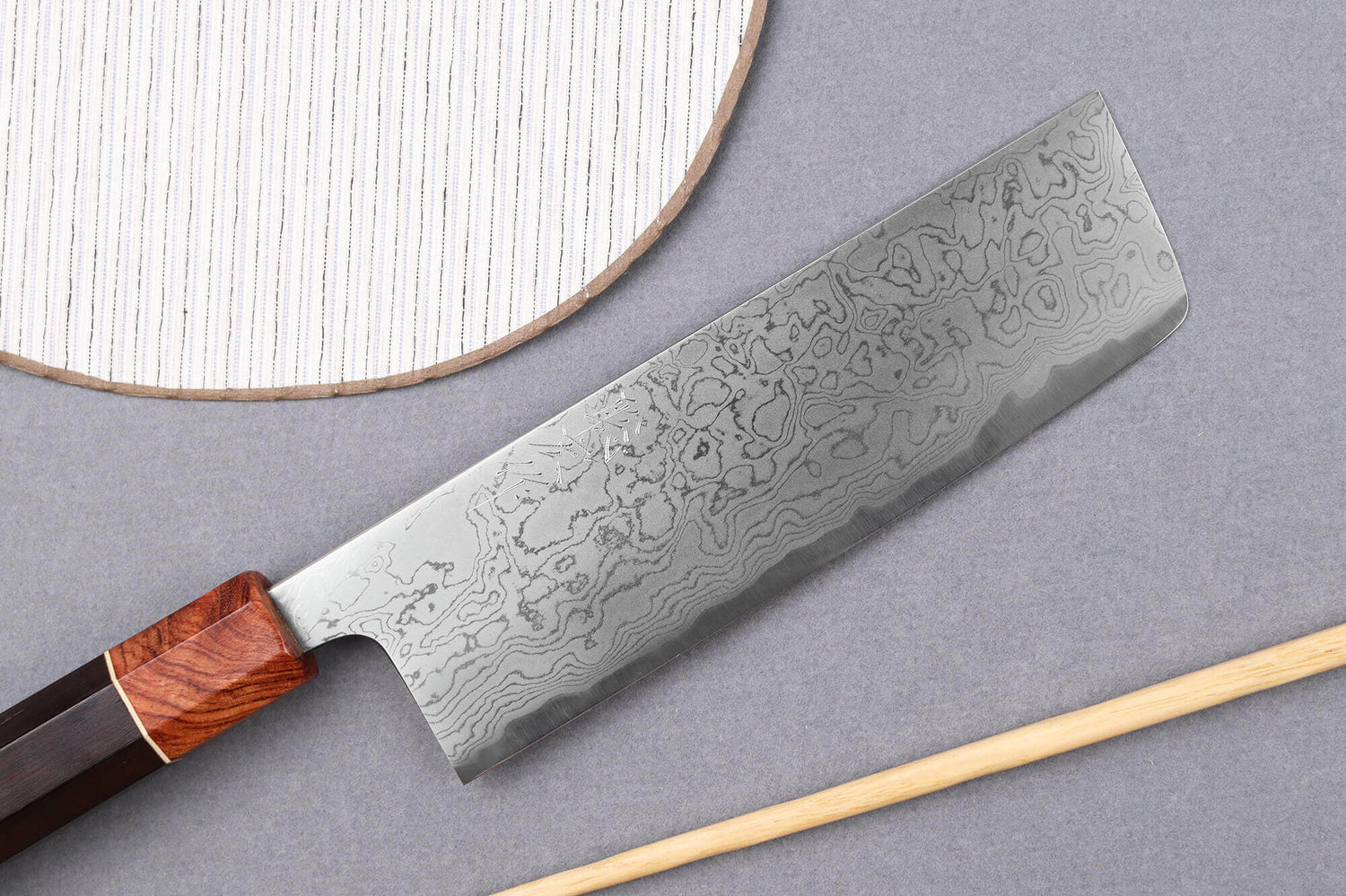Couteau nakiri 16,5cm japonais artisanal Toshihiro Wakui Aogami 2 damas laminé