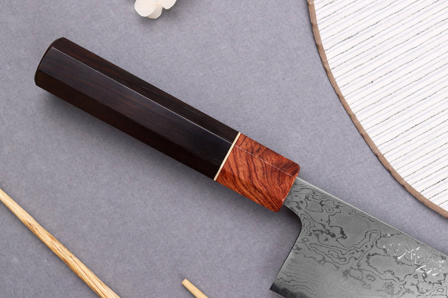 Couteau nakiri 16,5cm japonais artisanal Toshihiro Wakui Aogami 2 damas laminé