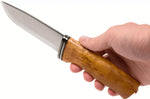 Couteau Helle Alden H076 lame en inox 10,5cm manche en bouleau + étui en cuir