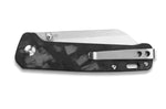 Couteau pliant QSP Penguin 130T manche en micarta noir motif charbon de bois 10,2cm