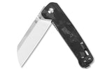 Couteau pliant QSP Penguin 130T manche en micarta noir motif charbon de bois 10,2cm