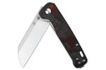 Couteau pliant QSP Penguin 130TRD manche en fibre de carbone noir et rouge 10,2cm