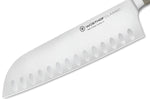 Couteau santoku Wusthof Classic Colour Velvet Oyster forgé lame alvéolée 17cm